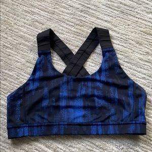 Blue and black lulu lemon sports bra